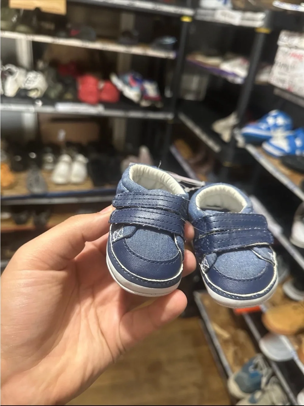 Kids Navy Blue Slip-On Sneakers